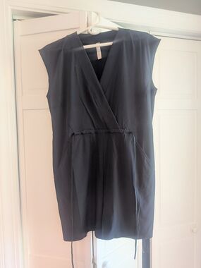 Athleta Black Sleeveless Wrap Romper